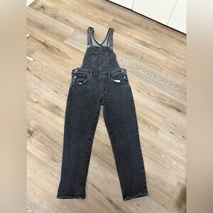 Levi’s Women’s Black Distressed Faded Wash Denim Overalls Y2K Large
